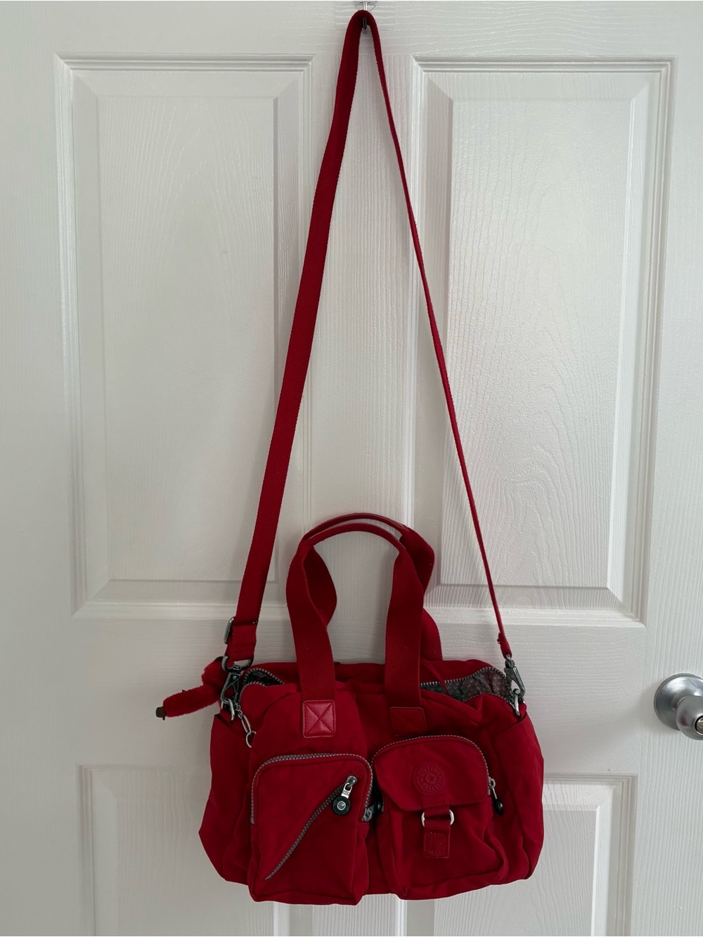 Kipling Red Crossbody Shoulder Bag with Dual Handles